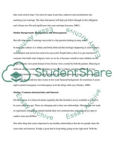 what makes a successful marriage essay