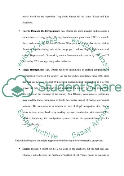 Election of Barak Obama