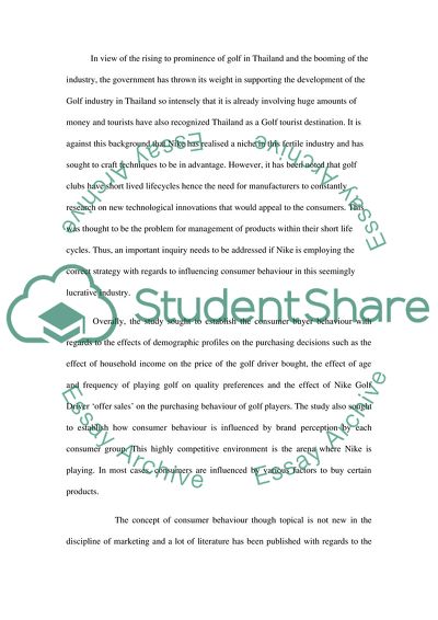 The Management of Nike Golf