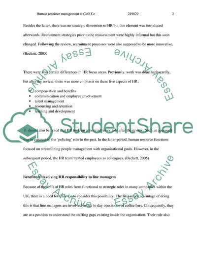 Human Resource Management at Cafe Co