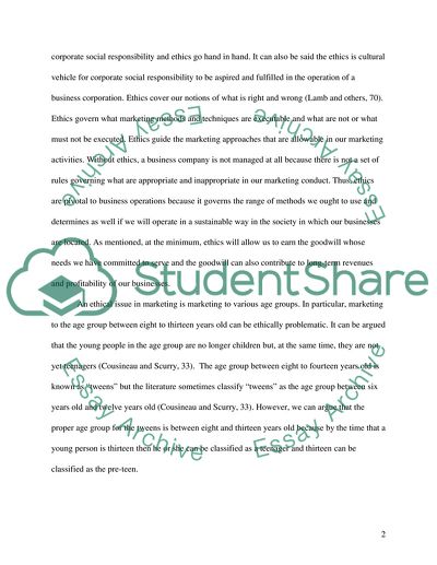 Key Ethical Issues in Marketing to Children - Has Marketing to Tweens Gone Too Far