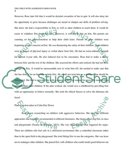 The Child with an Aggressive Behavior