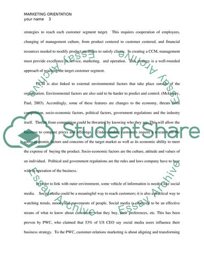 Marketing Orientation