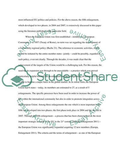 How Has the Constant Process of Enlargement Impacted the EU Politics