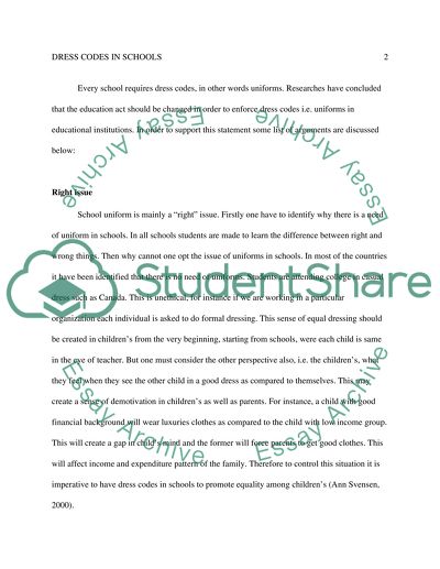 Schools Need Dress Codes