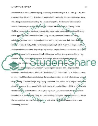 Critical Analysis of the Literature on Psychological Development