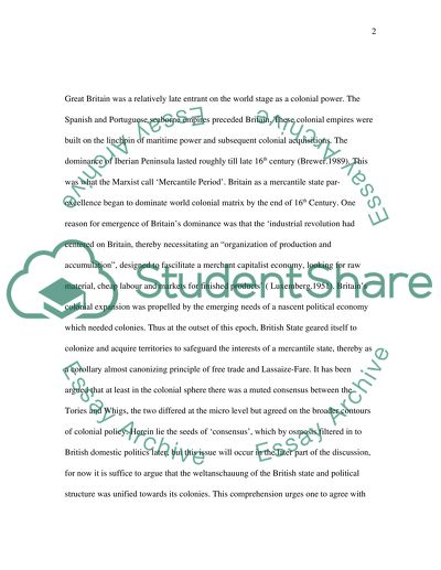 Influence of British Colonial Policy on the State