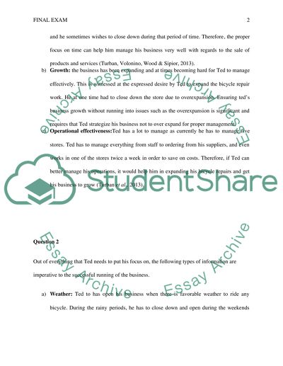 The Efficiency of Teds Business