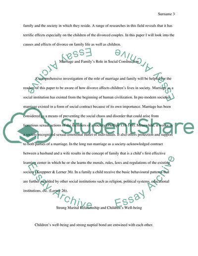 The Effects of Divorce on Children