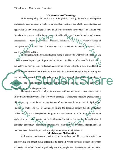 Critical Issue in Mathematics Education