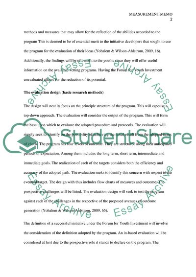 Measuring the Effectiveness of the Forum for Youth Investment Program