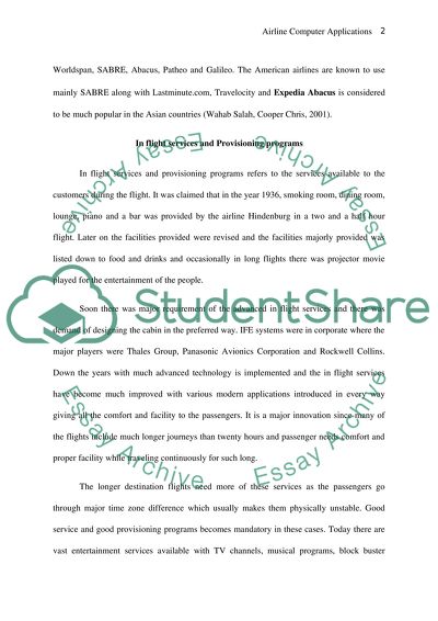 Airline computer application