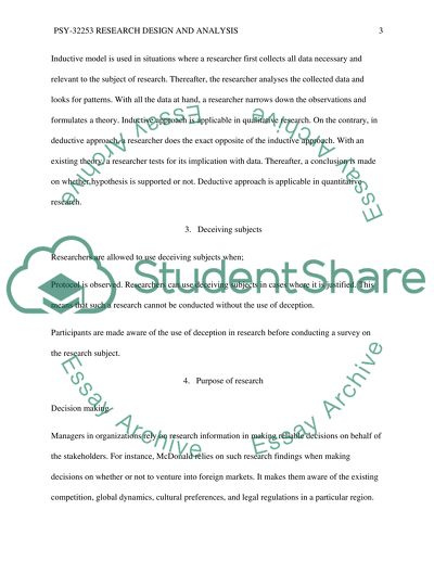Research Design and Analysis