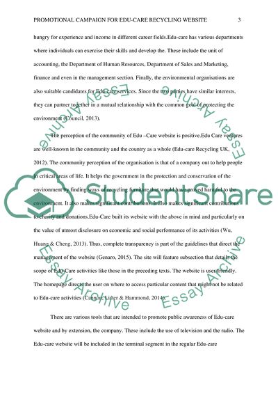 Promotional Campaign for Edu-care Recycling Website