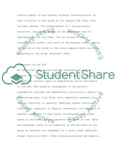 The Effect of Each Cause on the Russian Gross Domestic Product
