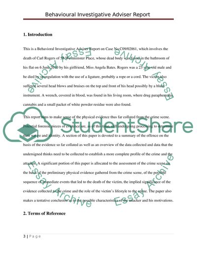 Behavioral Investigative Adviser Report on Case No C09/02861