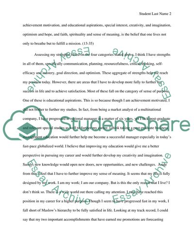 Personal Strengths, areas to develop more fully, 2 important accomplishments