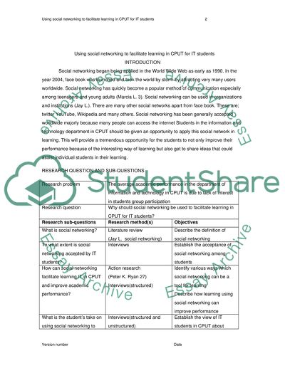 Using Social Networking to facilitate learning in CPUT for IT students