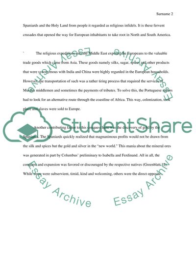 Context Explaining the European Expansion and New World Conquest