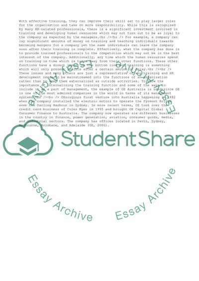 Managing the Training Function or Human Resource Development