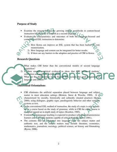 Linguistic and Academic Needs of Korean ESL Students