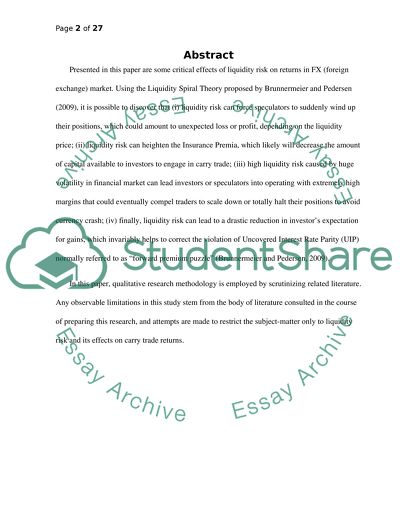 The effect of liquidity risk on carry trade returns