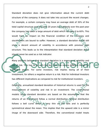 Critically discuss the use of standard deviation as a risk indicator for investment purposes