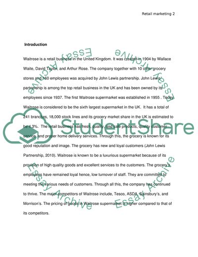 Retail Marketing - Waitrose