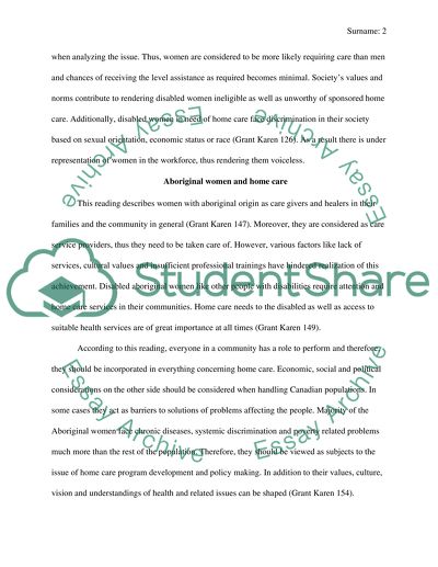 Care for Women and Disabilities: a Call for Citizenship