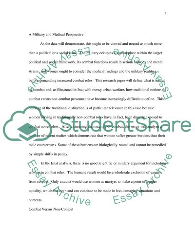 The Case against Women in Combat: An Objective Analysis of Costs