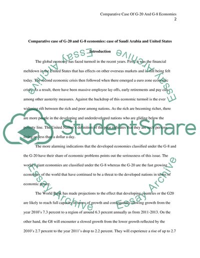 The Comparison of Developed Countries and Their Economics: Saudi Arabia and the United States