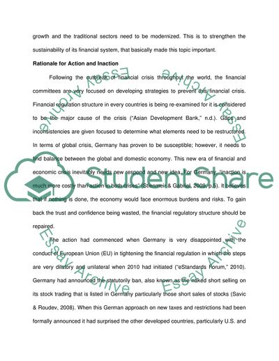 Strengthening the International Financial Regulatory System in Germany