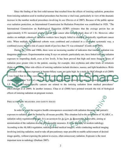Risks of Ionizing Radiation in Medical Imaging
