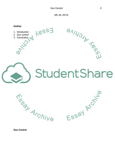 Gun Control among the Americans