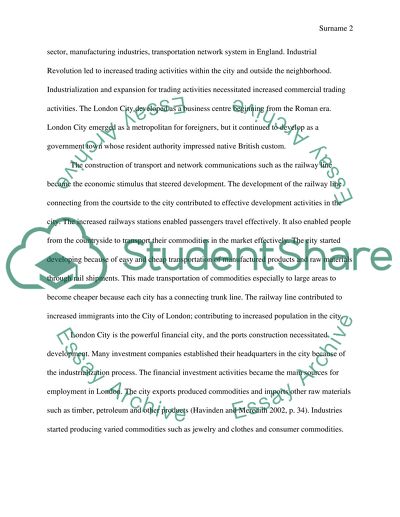 Causes and Consequences of Development of London City, England in 1850s
