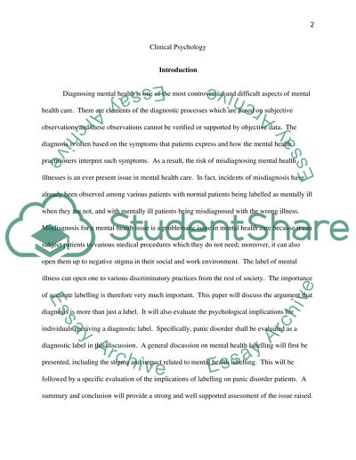 Clinical Psychology, Mental Health