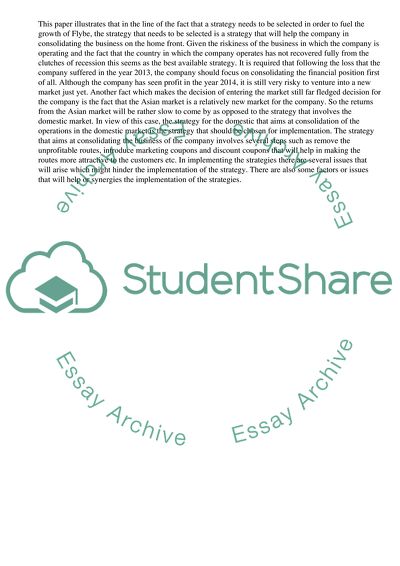 Implementation of strategy in FlyBe