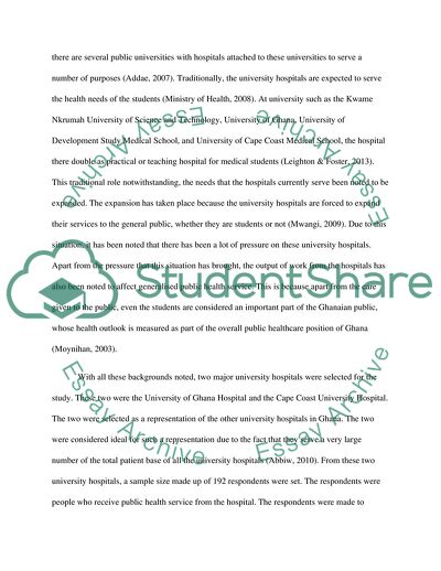 Customer Care as a Tool for Public Health Care Delivery among University Hospitals in Ghana