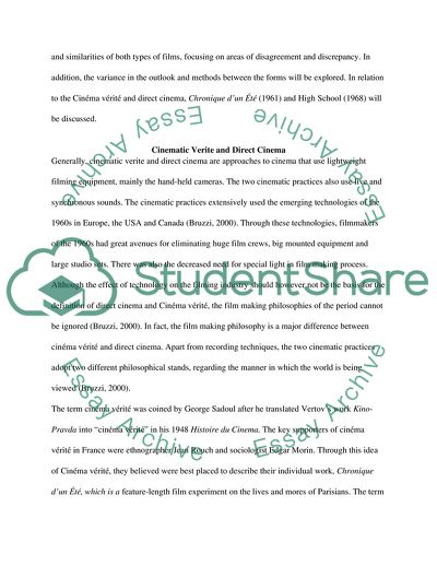 Direct Cinema and Cinma Vrit