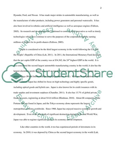 Cooperation Between the Automobile Company Honda and the Government of Japan