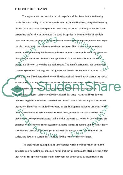 The Option of Urbanism