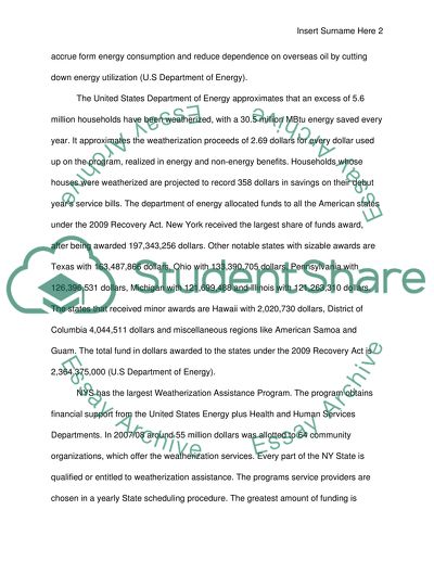 Weatherization Programs in the US