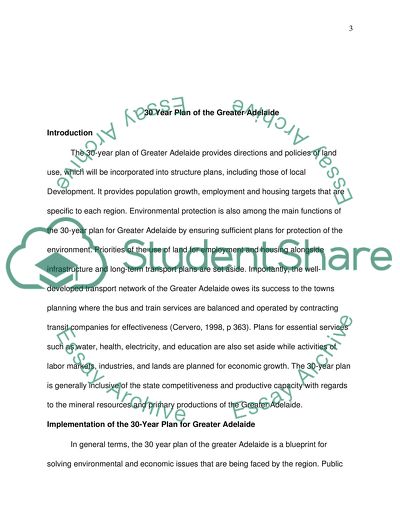 30 Year Plan of the Greater Adelaide