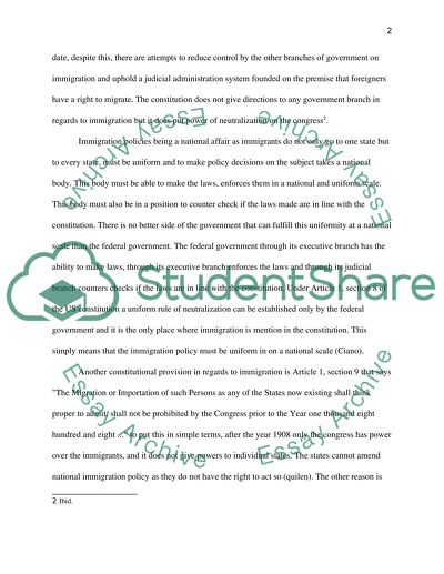 Which branch of government should be making the decisions on immigration