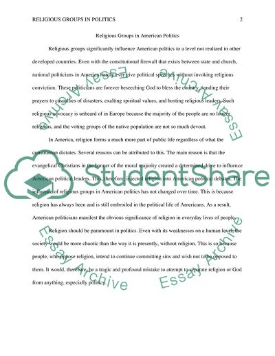 Religious Groups in American Politics