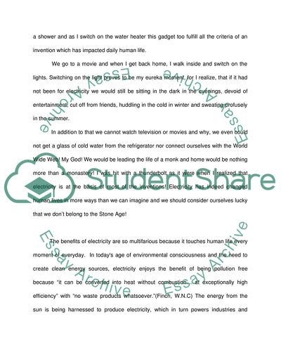 An Invention which has Changed and Impacted Human Life