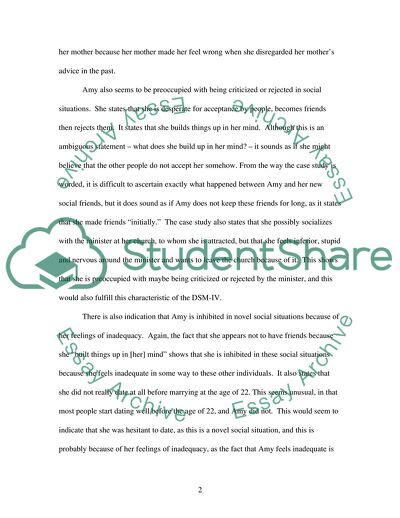 Diagnosis of a Psychology Case