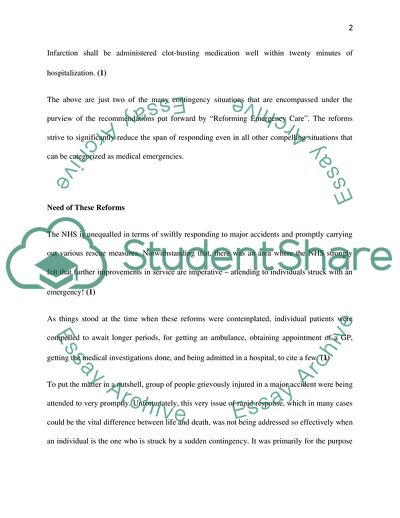 The Sector of Emergency Care