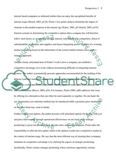 Porters Strategy of the Internet