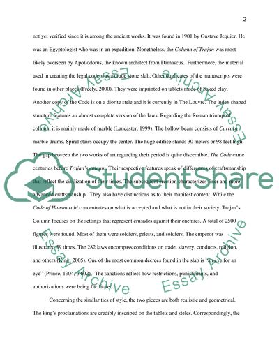 Comparing and Contrasting the Code of Hammurabi and the Column of Trajan